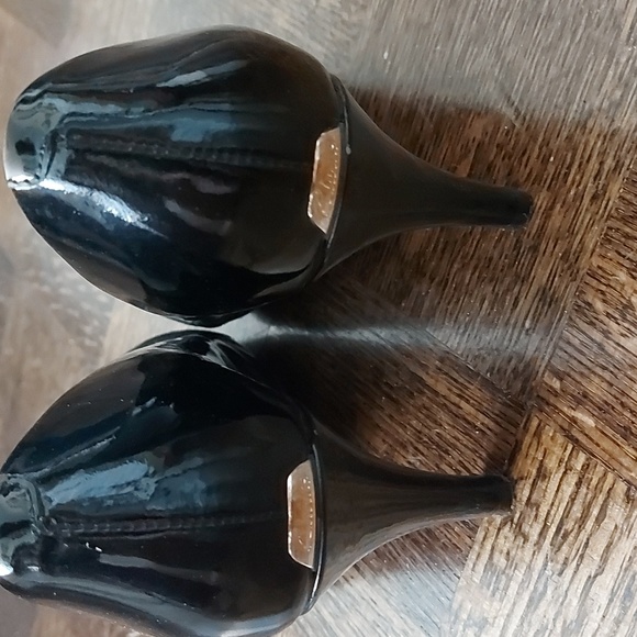 Clarks black patent leather and suede high heel pumps - Picture 2 of 8